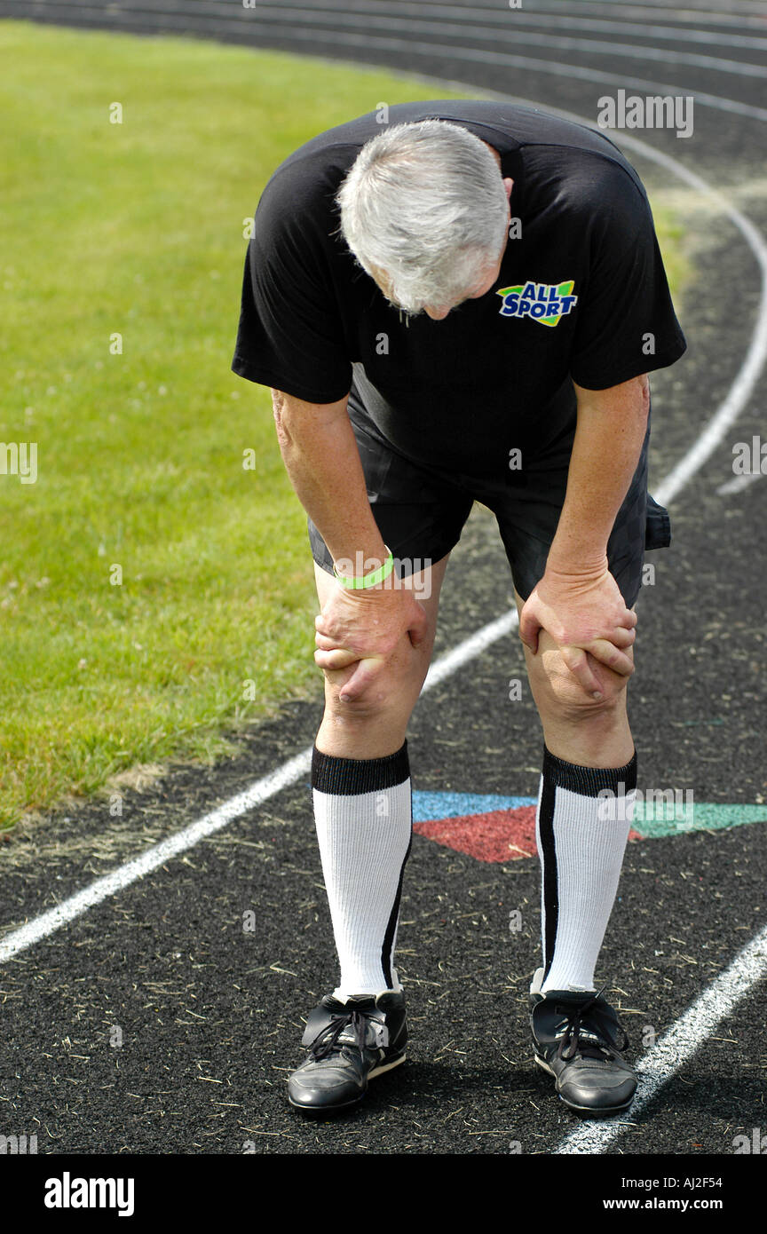 Senioren Teilnahme an Olympischen Sportarten spielen Stockfoto
