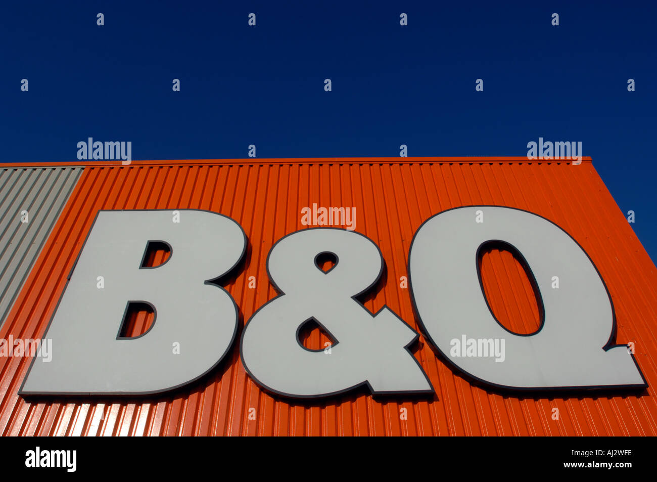 B & Q speichern Zeichen Stockfoto