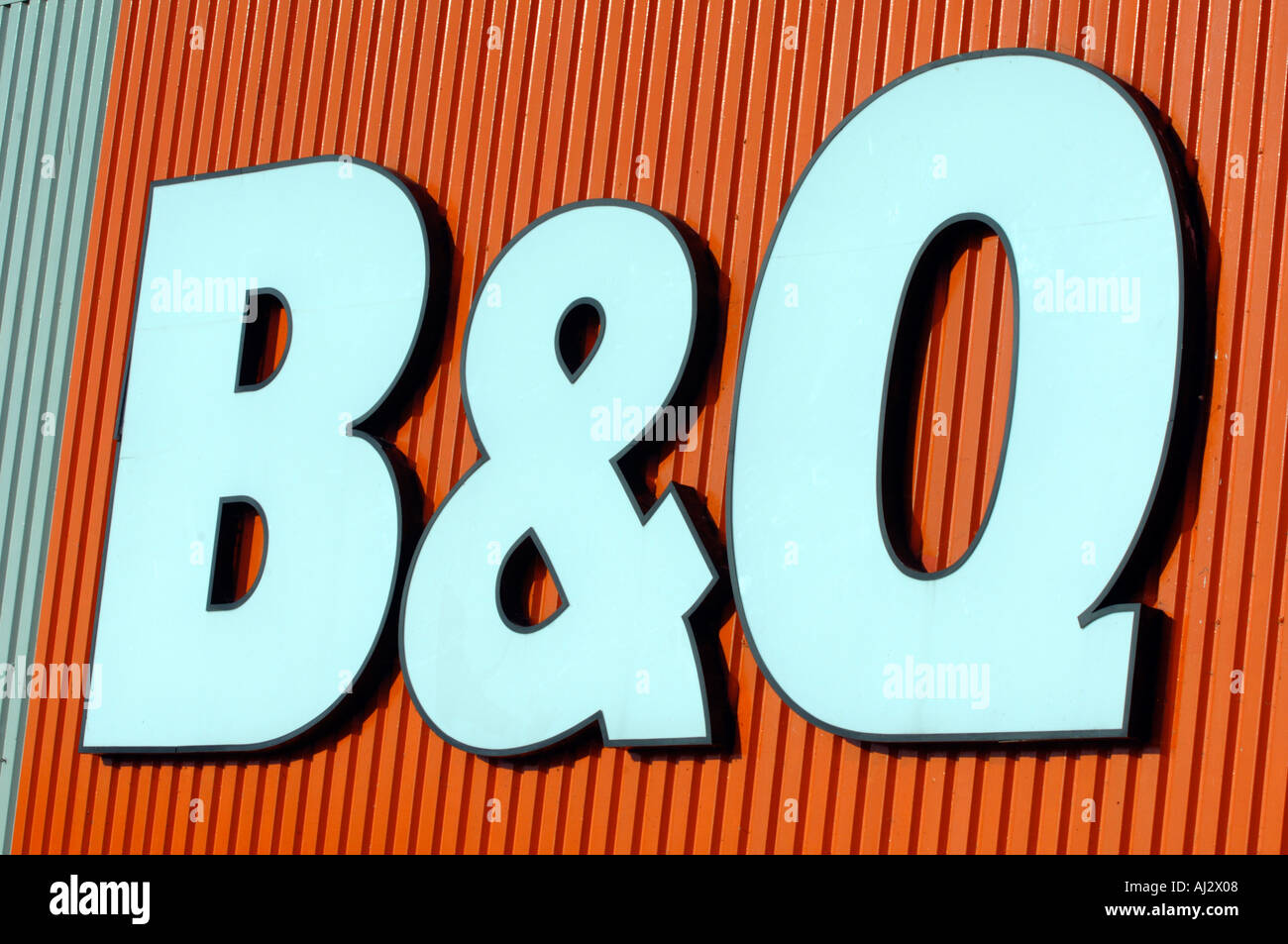 B & Q speichern Zeichen Stockfoto