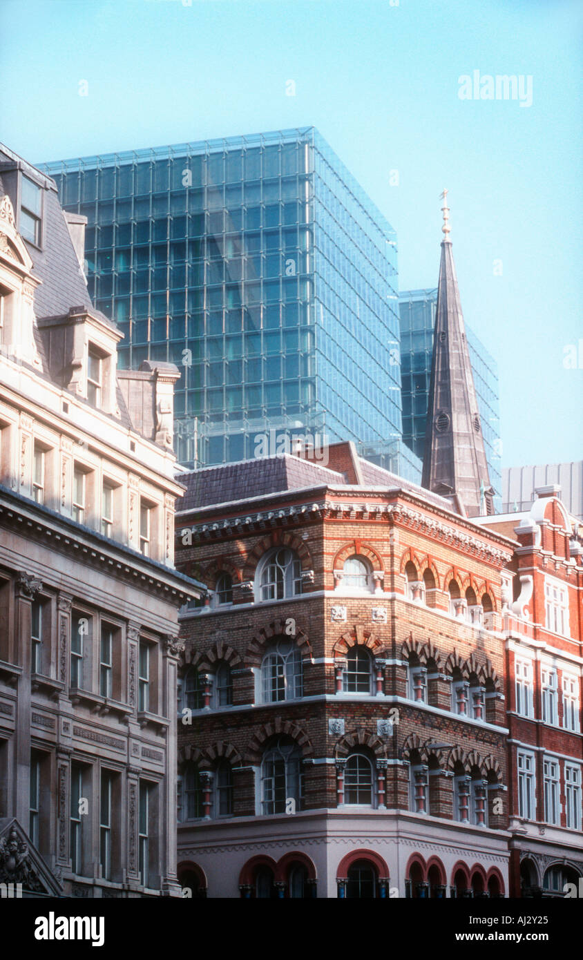 Alte und neue Architektur in der City of London-UK Stockfoto