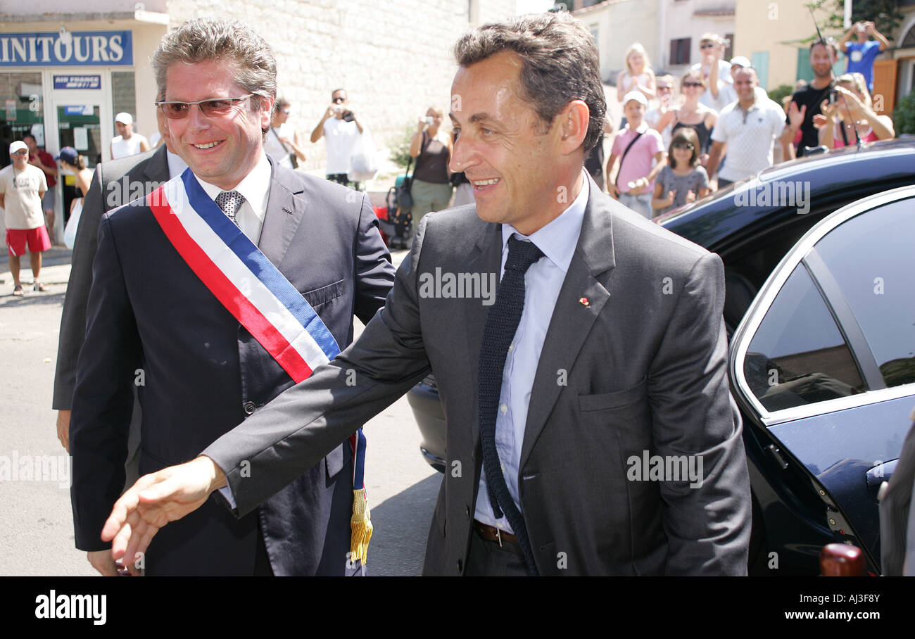 Nicolas Sarkozy bei einem Besuch auf der französischen Insel Korsika. Nicolas Sarkozy, KOGF GCB Stockfoto