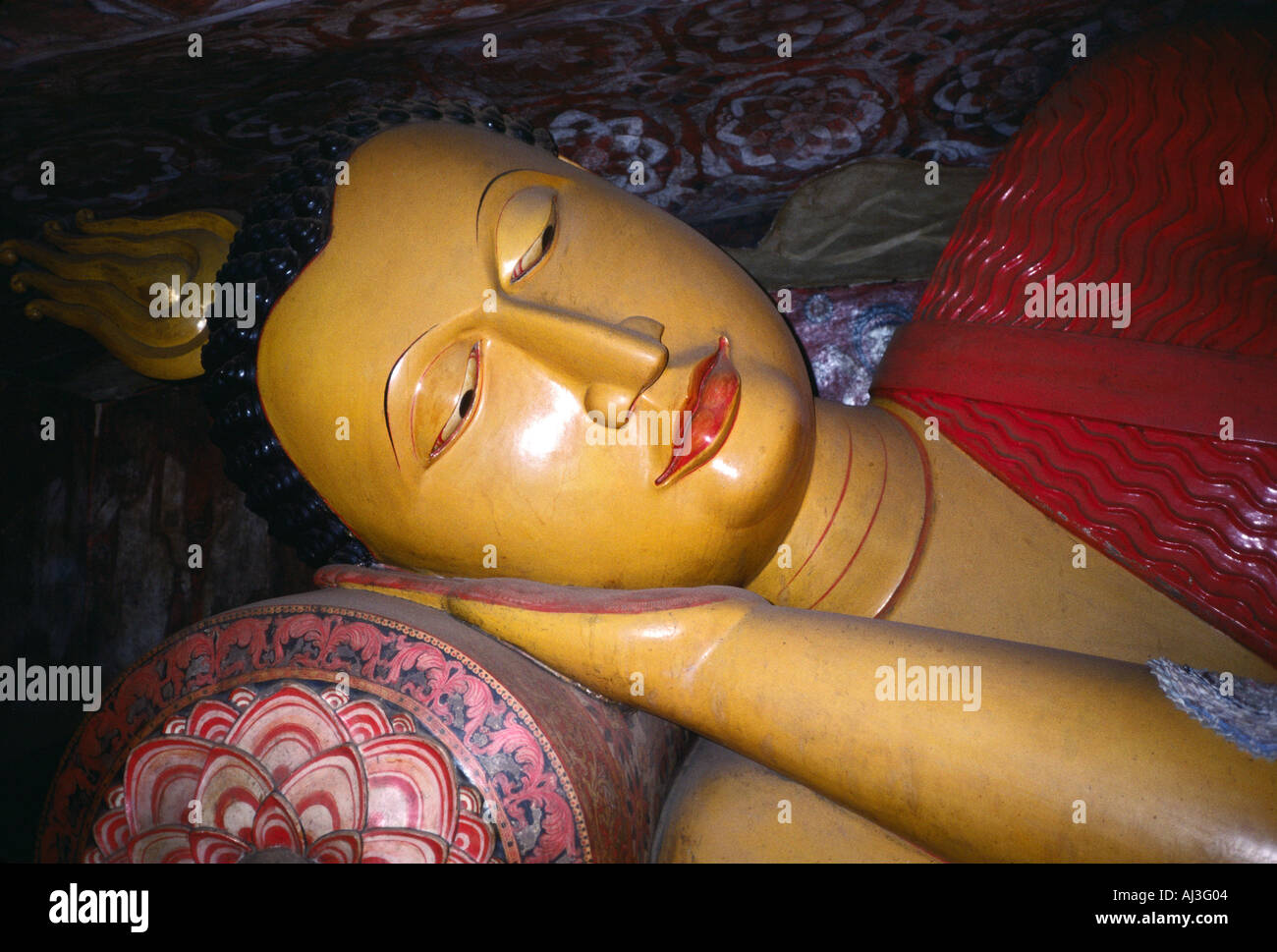 Liegenden Buddha in einem Tempel in Colombo. Sri Lanka Stockfoto