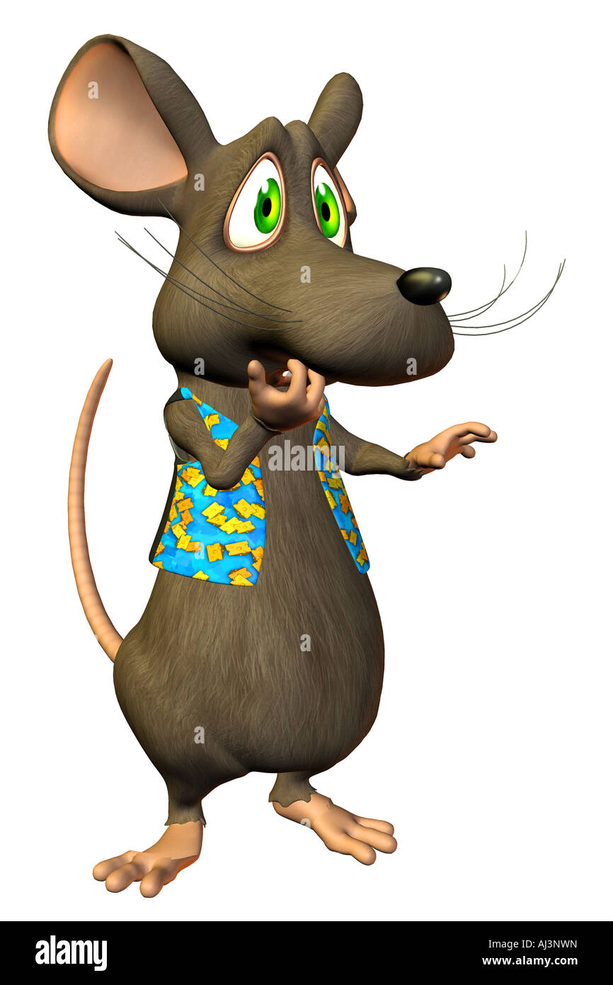 Cartoon-Maus mit einem "Oh Nein" Ausdruck Stockfoto
