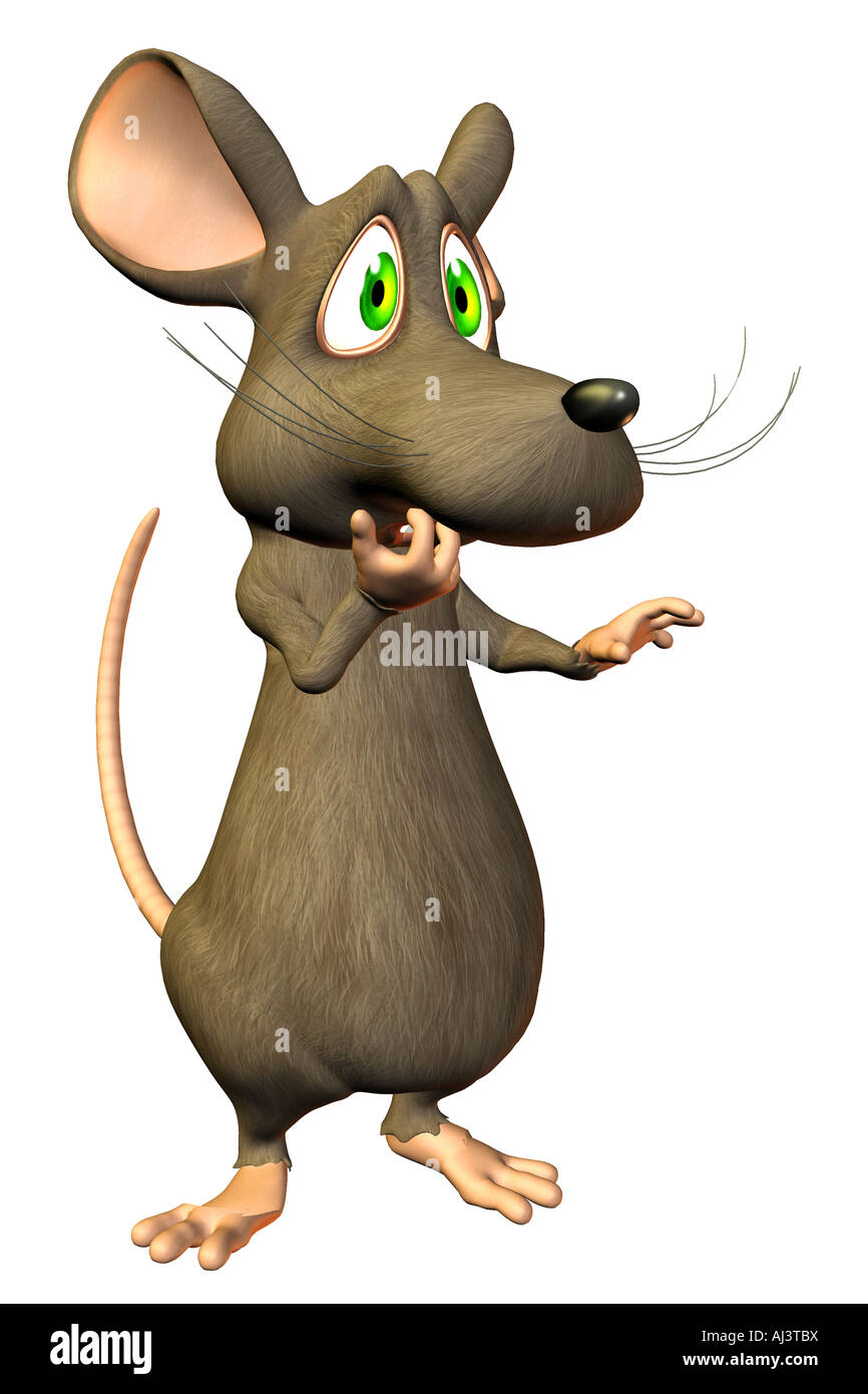 Cartoon-Maus mit einem "Oh Nein" Ausdruck Stockfoto
