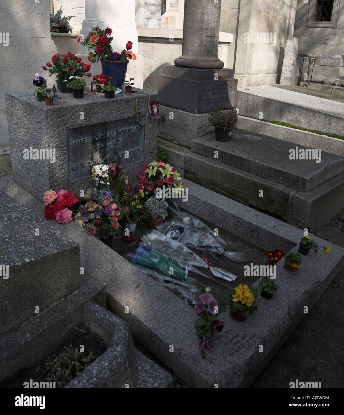 Jim Morrison Grab Pere Lachaise Friedhof Paris Stockfoto