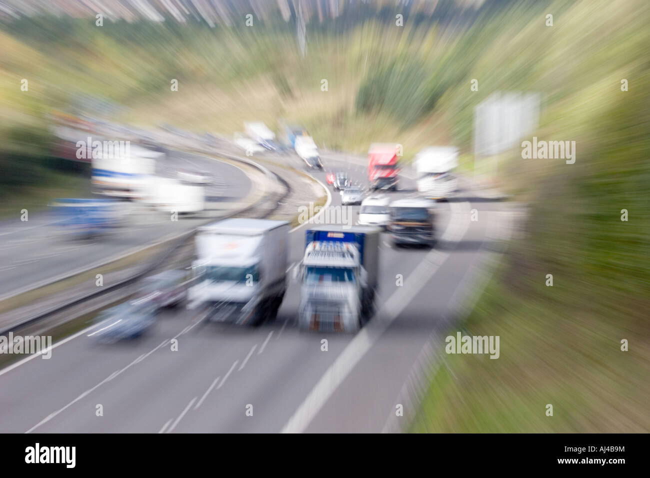 Busy Autobahn M42, Worcestershire, England UK Stockfoto