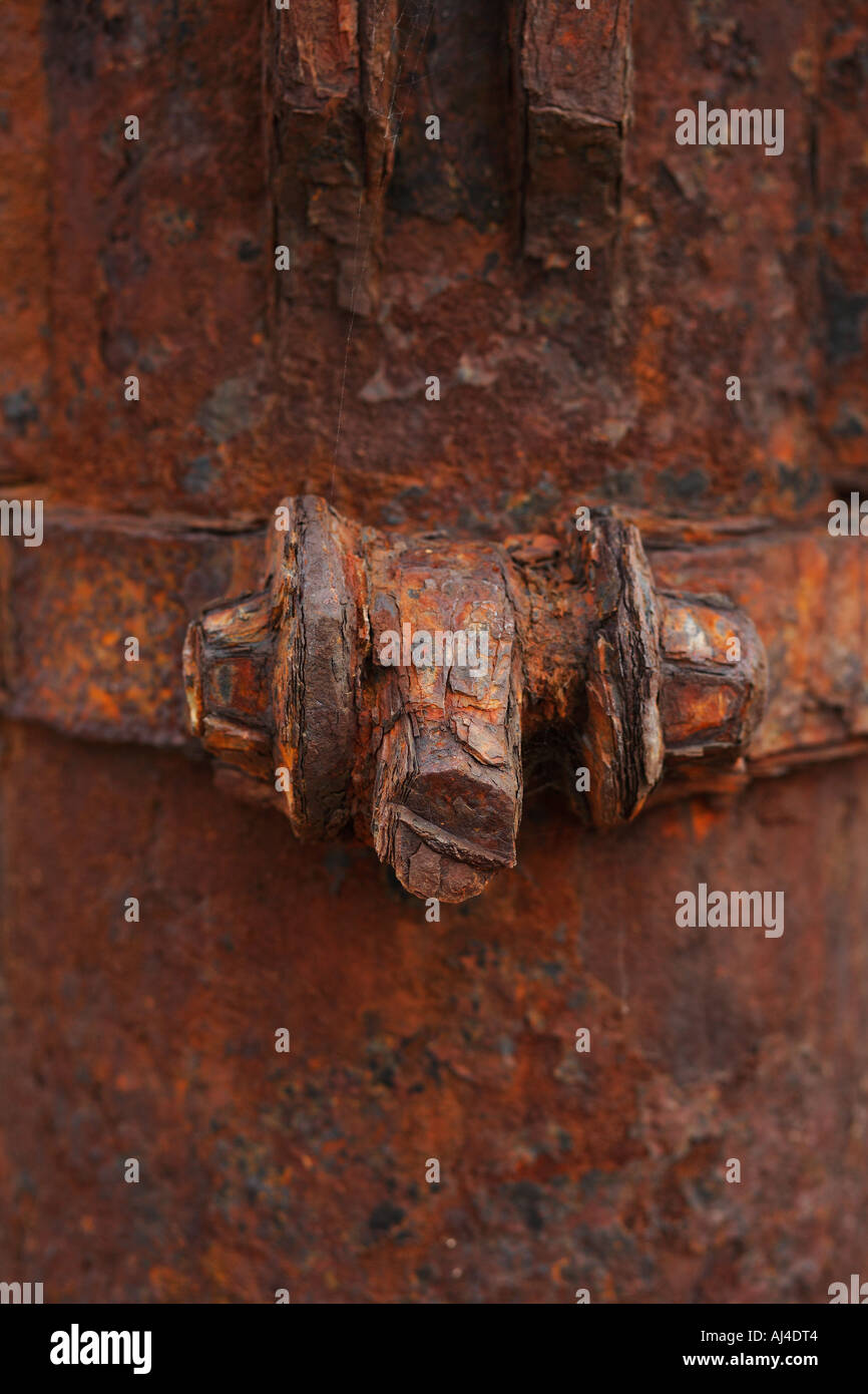 Nahaufnahme Detail an verrosteten Schenkel des berühmten West-Pier von Brighton in East Sussex, UK Stockfoto