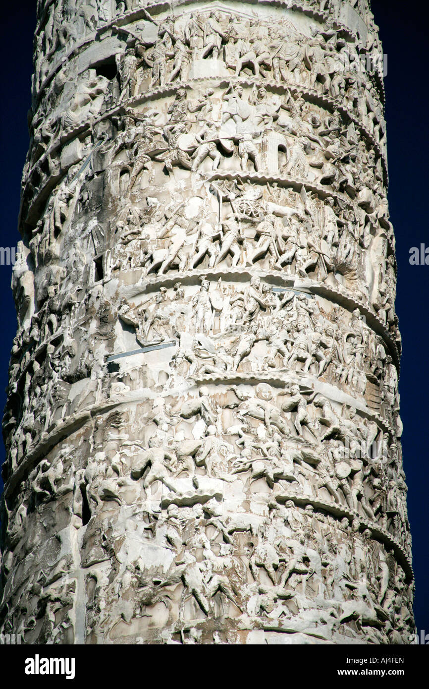Detail der Spalte von Marcus Aurelius, Rom, Italien Stockfoto