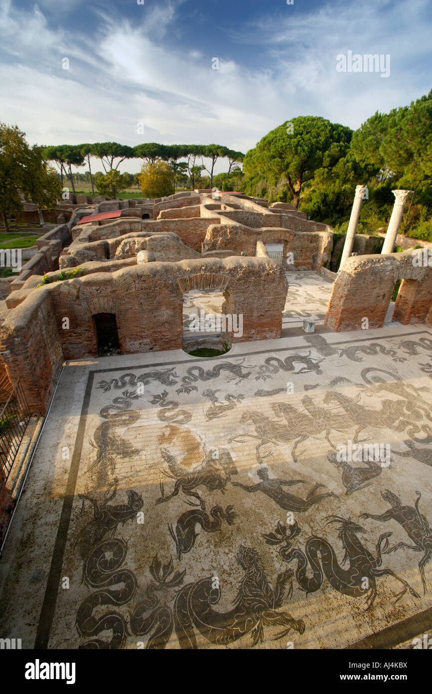 Bäder von Neptun In die antike römische Stadt von Ostia, Italien Stockfoto