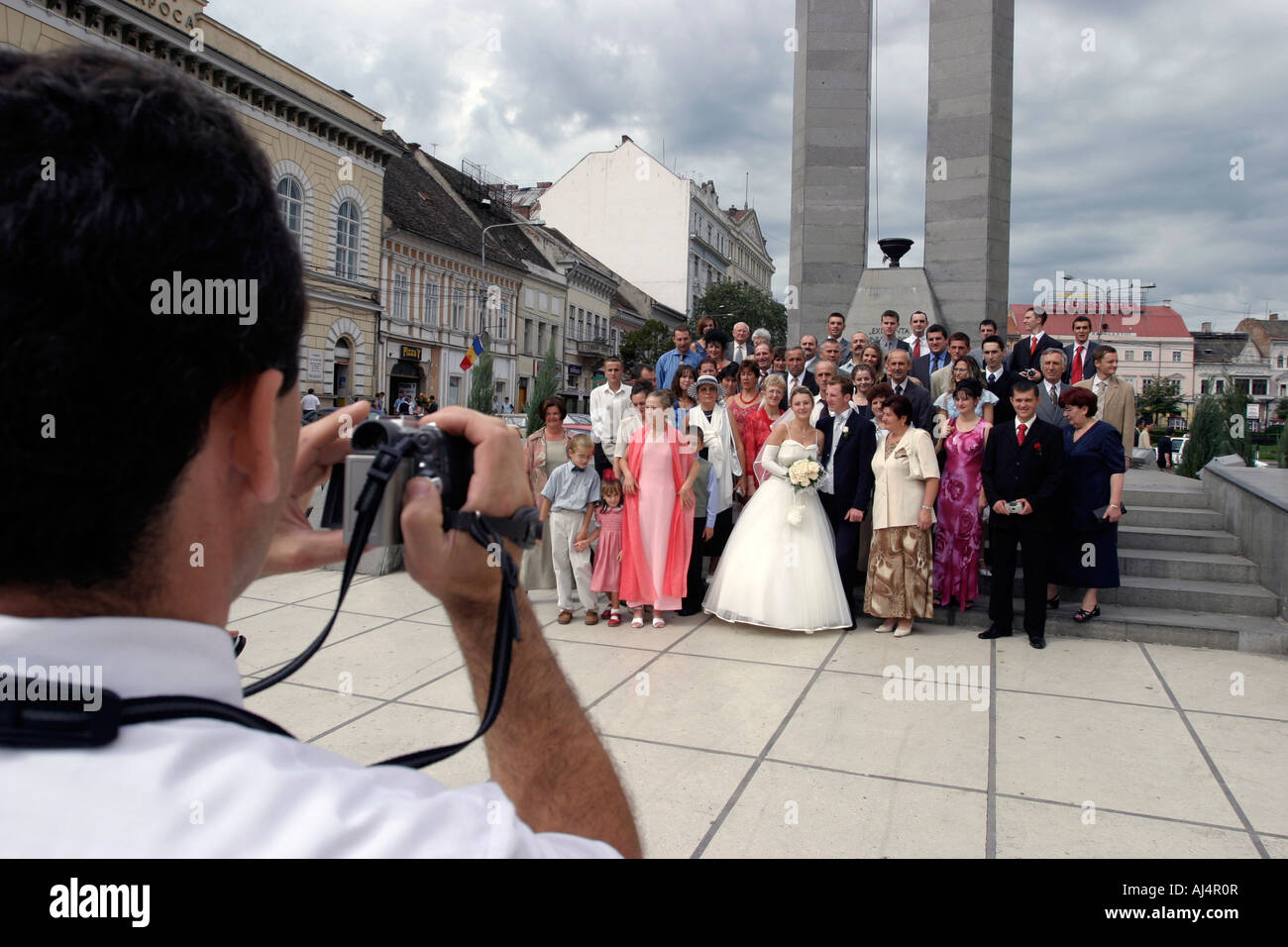 Hochzeit-Gruppenbild Cluj-Napoca, Rumänien Stockfoto