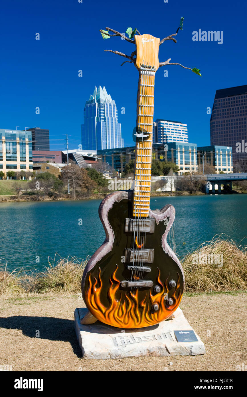 Gibson Gitarren Denkmal Austin Texas Stockfoto