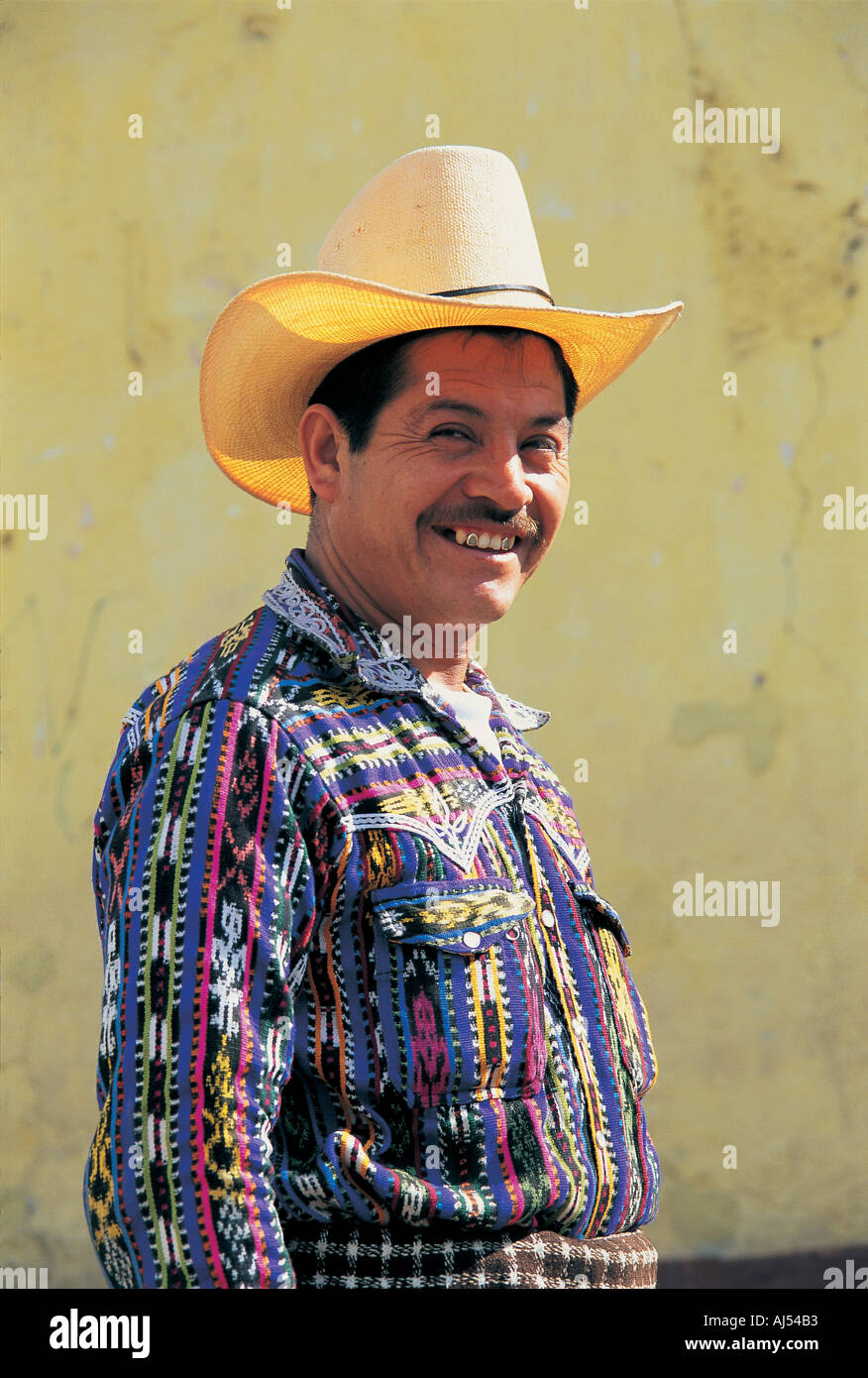 Mann mit Hut Guatemala Stockfoto