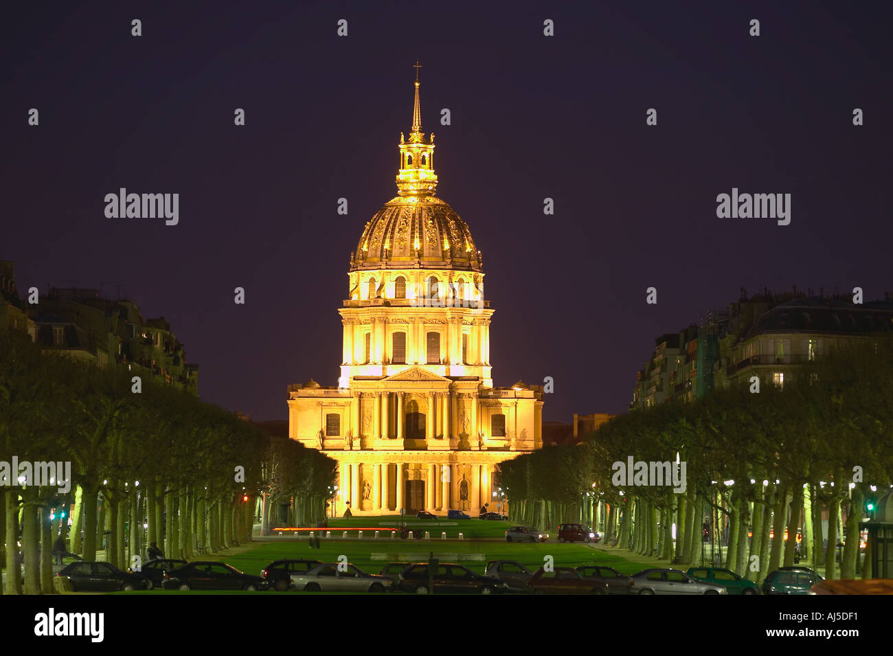 Ansicht von Les Invalides Paris Stockfoto