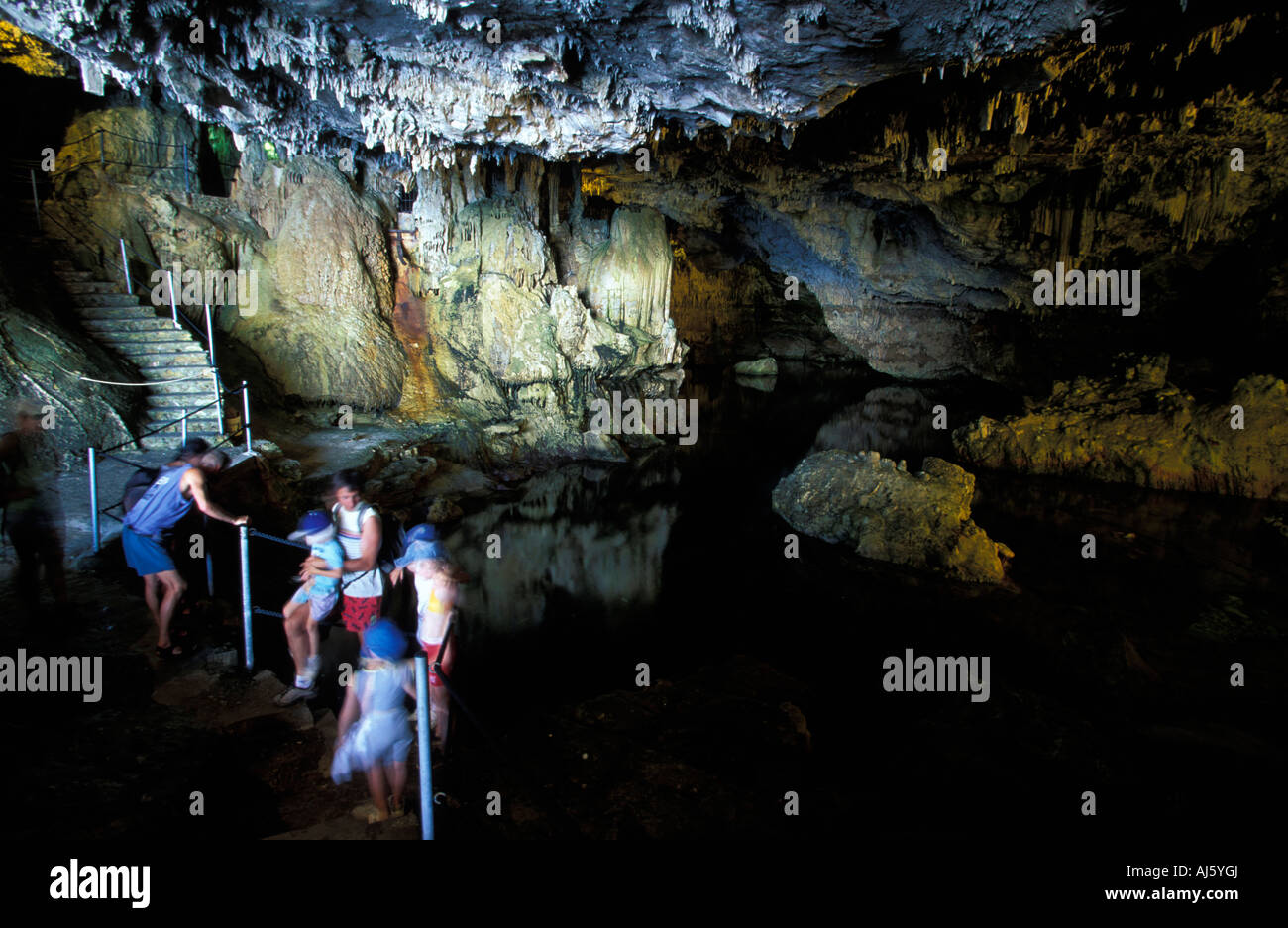 Im Inneren der Grotta di Nettuno in der Nähe von Alghero La Nurra Sardinien Italien Stockfoto