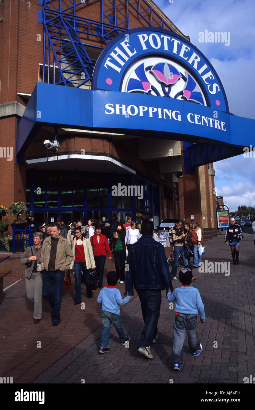 Eingang zum Töpfereien Einkaufszentrum Hanley Stoke-on-Trent Stockfoto