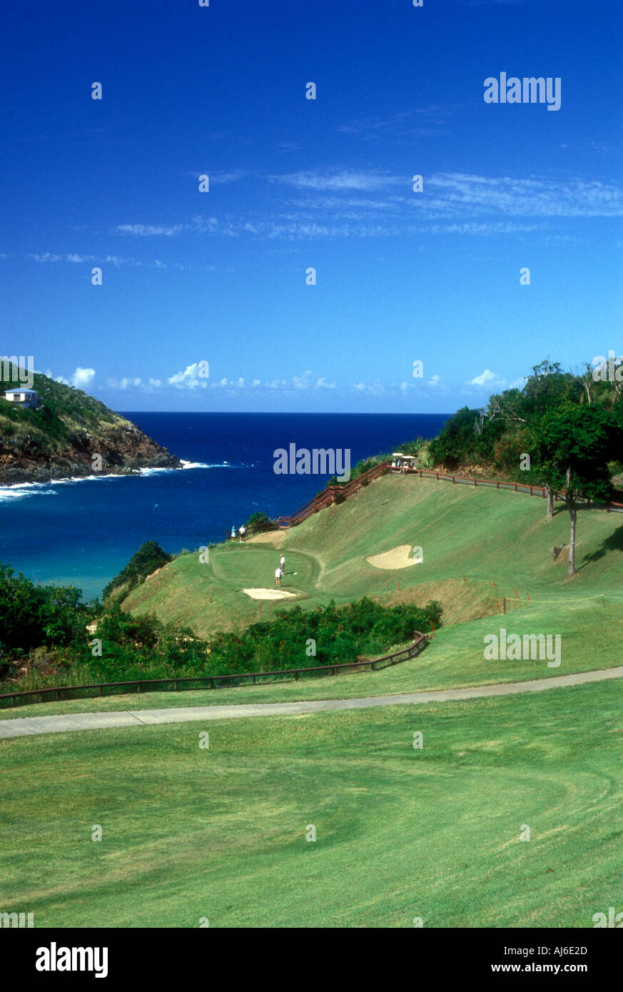 Golfplatz auf der Insel St. Thomas in der United States Virgin Islands USVI Karibik Stockfoto