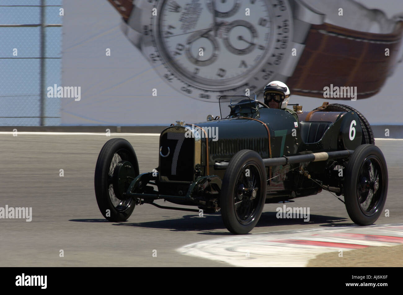 Brian Redman treibt ein 1922 Sunbeam GP auf der 32. Rolex Monterey Historic Automobil Rennen 2005 Stockfoto