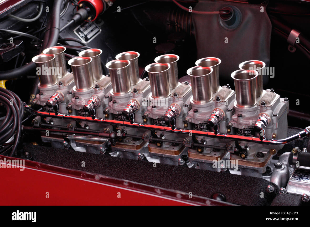 Detail einer 1961 Motor Ferrari 250 GT Stockfoto