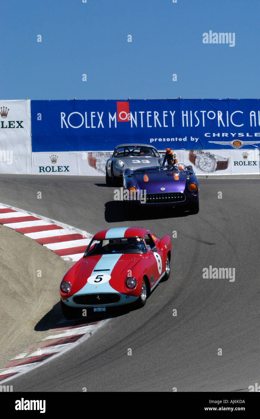 Spencer Trenery Rennen John Pentis 1958 Ferrari 250 TDF auf der 32. Rolex Monterey Historic Automobil Rennen 2005 Stockfoto