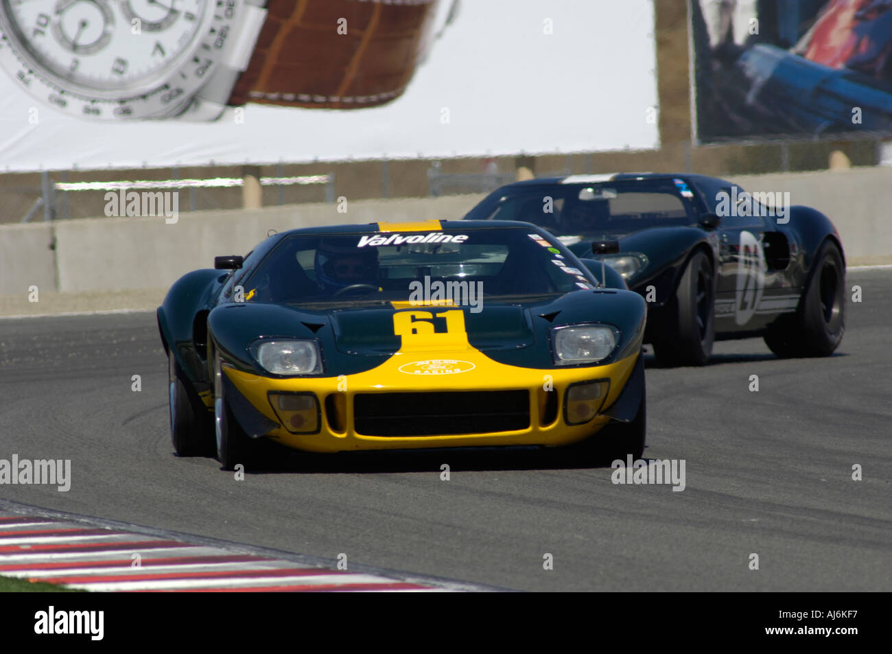 Jim Click Rennen seiner 1966 Ford GT 40 auf der 32. Monterey Historic Automobil Rennen 2005 Stockfoto