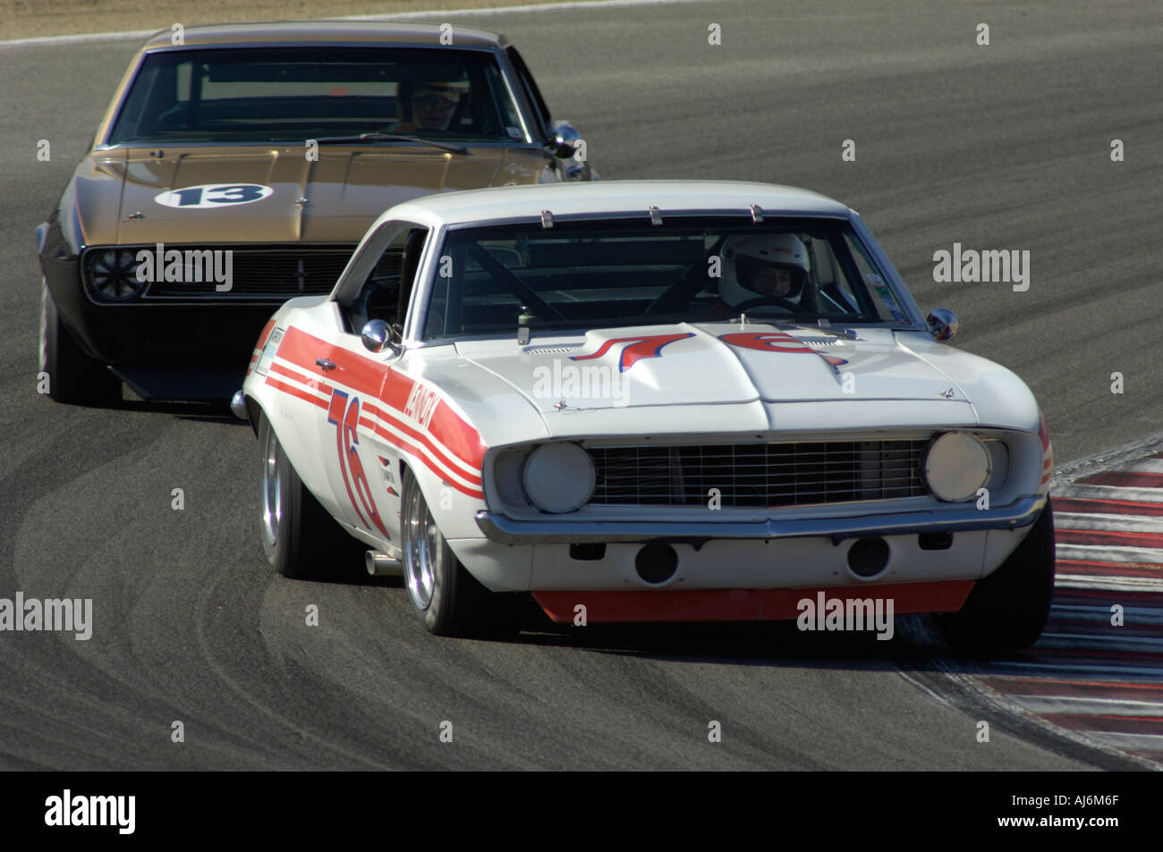 Stephen Sorenson Rennen seiner 1969 Chevy Camaro auf der 32. Rolex Monterey Historic Automobil Rennen 2005 Stockfoto