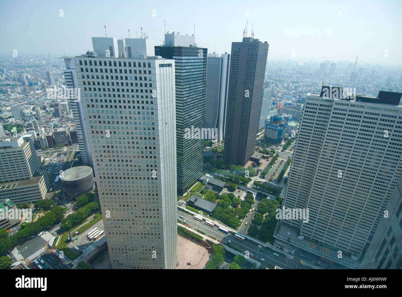 Shinjuku Skycraper Bezirk Stockfoto