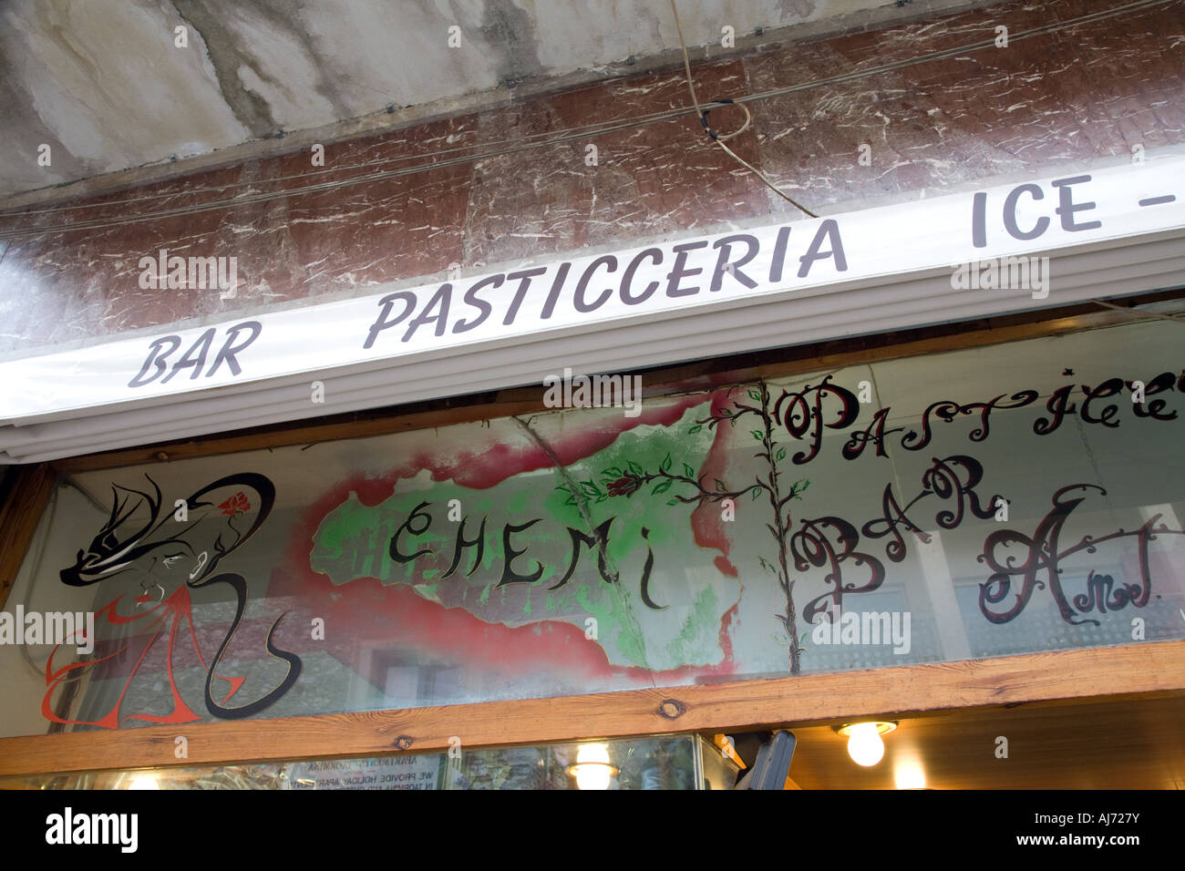 Konditorei Pasticceria, Taormina, Sizilien Stockfoto
