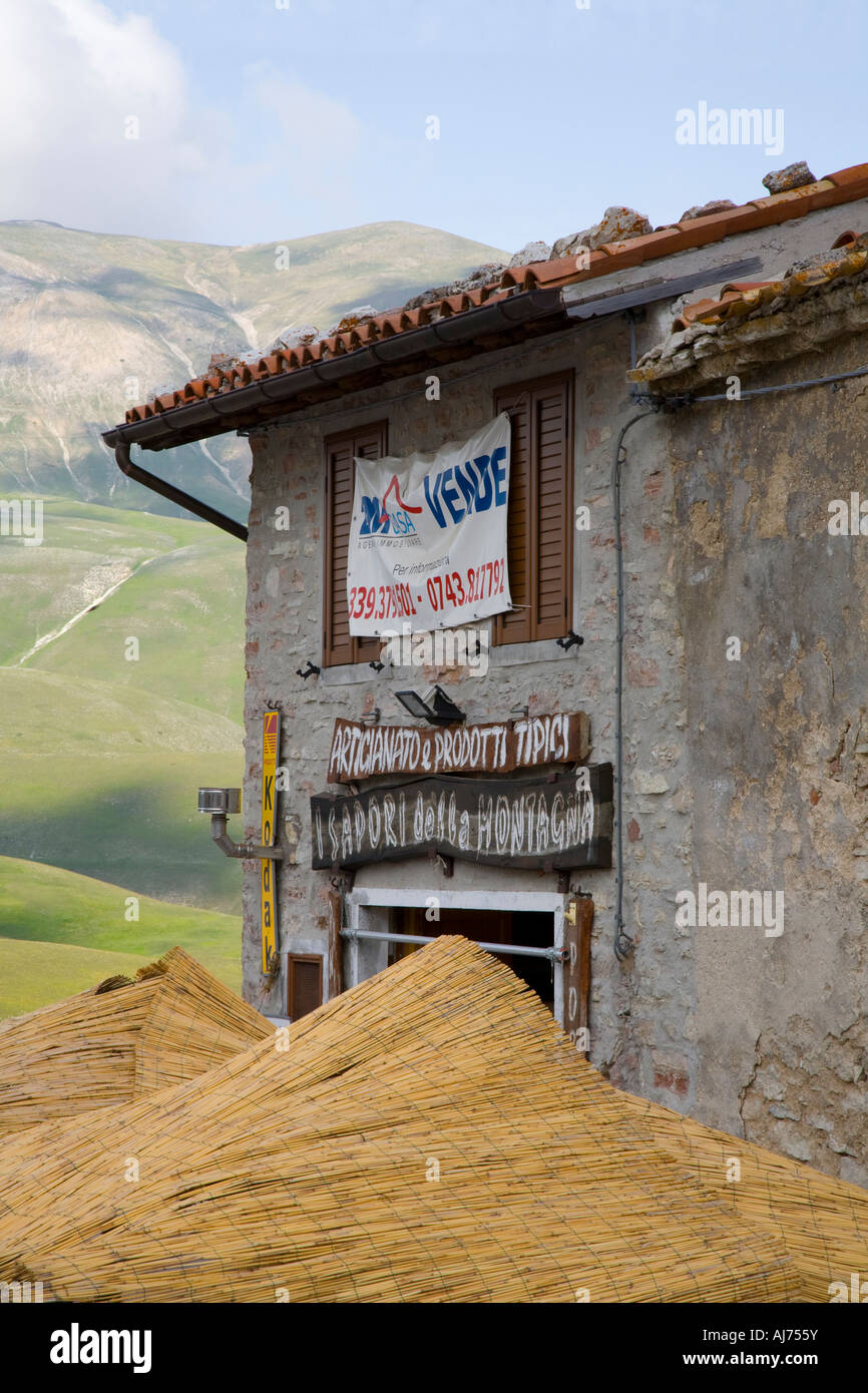 Castellucio, in den Nationalpark Monti Sibillini Italien - Piano Grande Norcia Umbrien oder Castelluccio Di Norcia (Pian Grande) Stockfoto