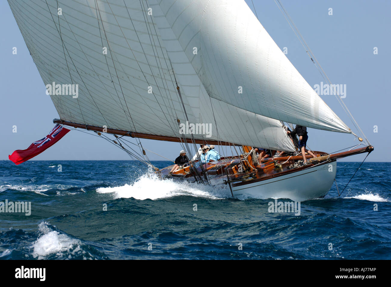 Die Lady Ann Classic Gaff rigged Schaluppe durch entworfen von William Fife Stockfoto