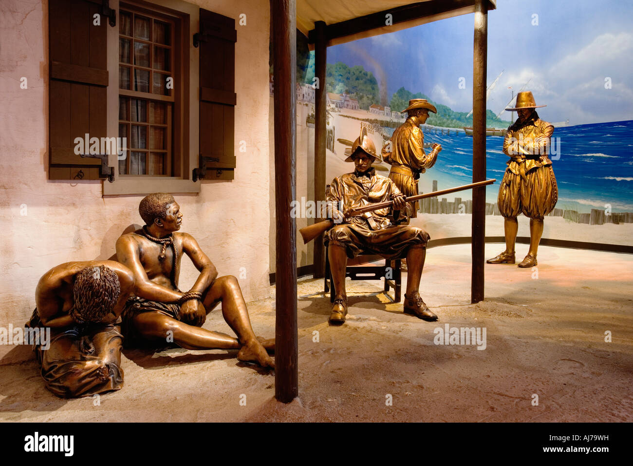 Schöne Displays erwarten die Besucher in die Sklaverei von Freiheit Ausstellungshalle in der National Underground Railroad Freedom Stockfoto