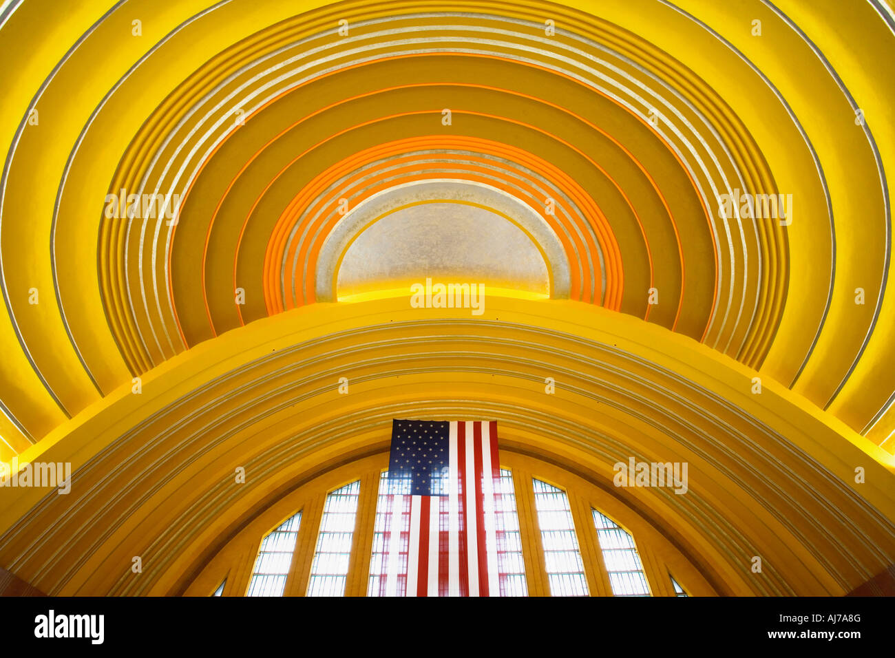 Innenansicht der Union Terminal besser bekannt als Cincinnati Museum Center und seine Art-deco-Design, Cincinnati Ohio. Stockfoto