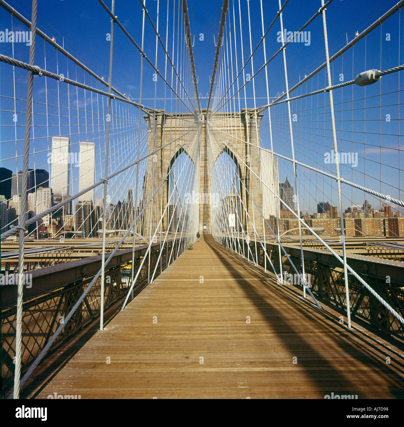 Brooklyn Bridge und New York City USA Stockfoto