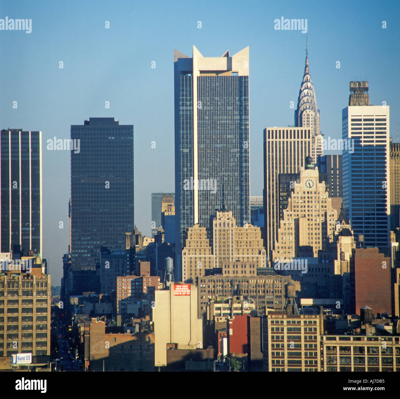 Skyline von New York aus Hubschrauber Stockfoto