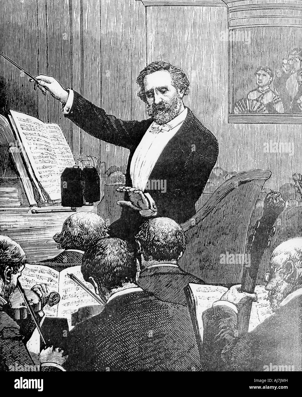 GIUSEPPE VERDI Giuseppe Italian Komponist 1831 bis 1901 eine seiner Opern zu dirigieren Stockfoto