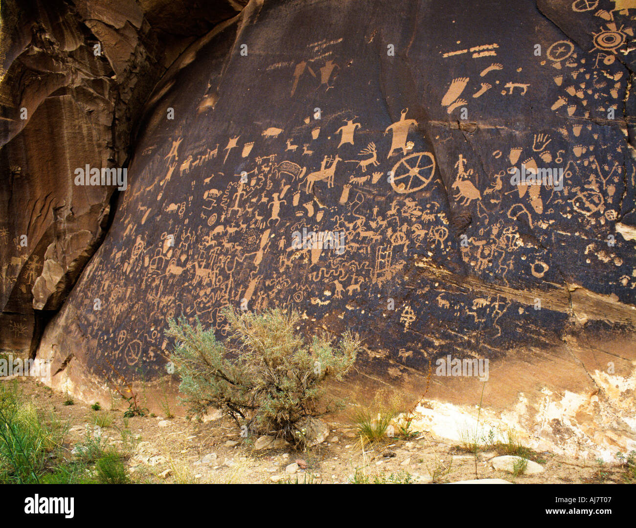 Anasazi Petroglyphen Zeitung Rock State Park Utah USA Stockfoto