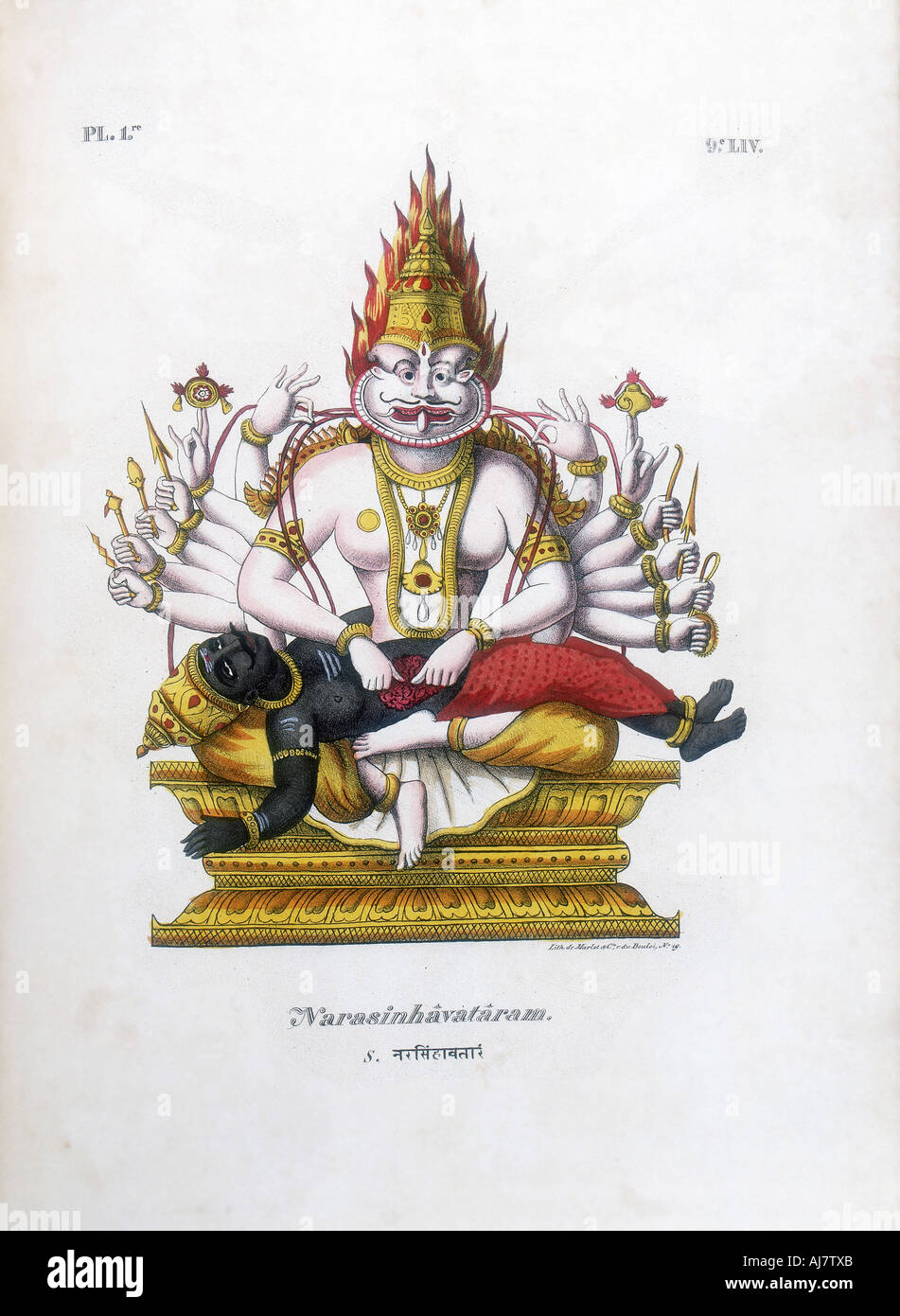Vishnu, einer der Götter des hinduistischen Dreifaltigkeit (trimurti), c 19. Artist: EIN GERINGER Stockfoto