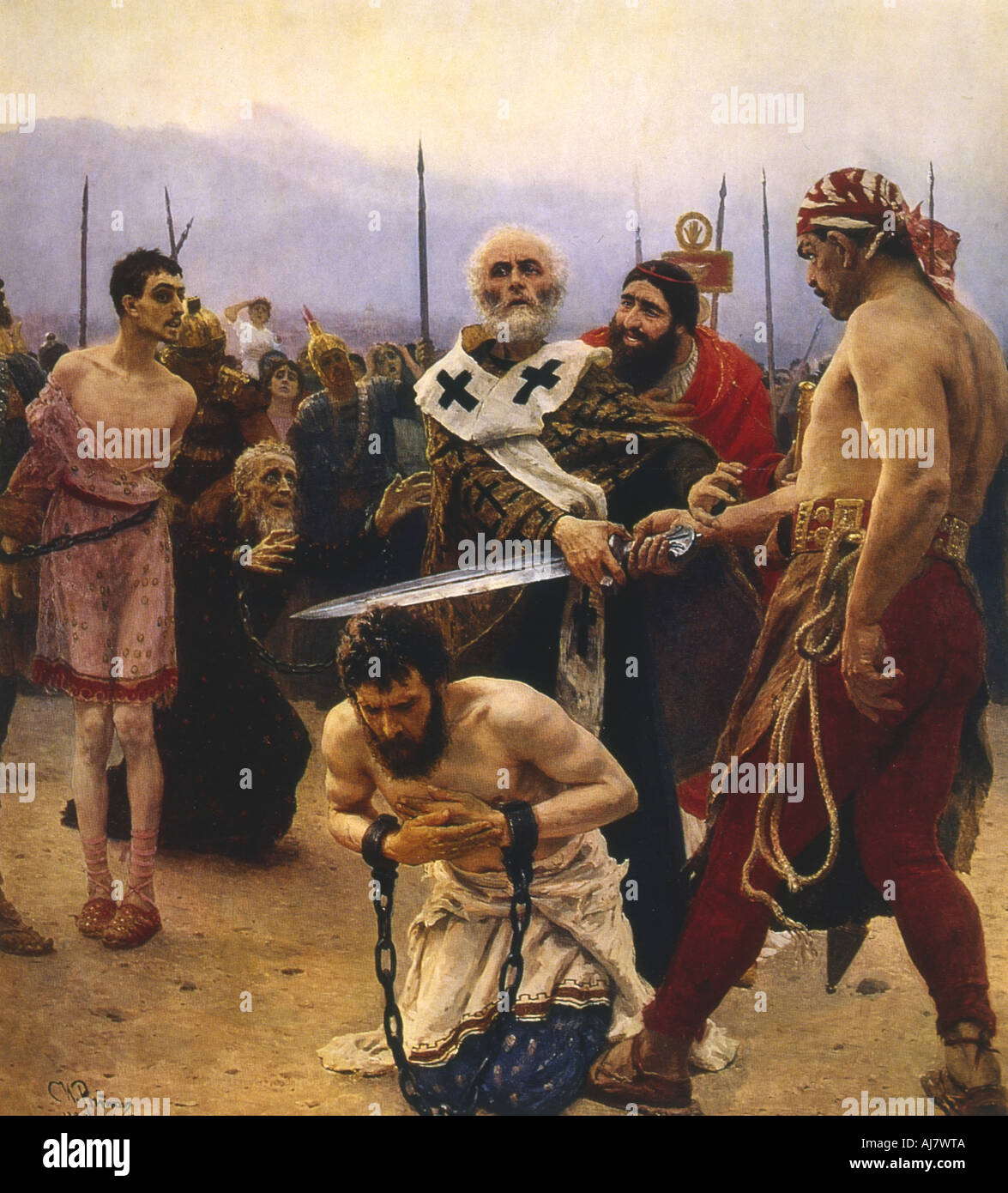 St Nicholas drei unschuldigen aus der Ausführung, c 1888. Artist: Il'ya Repin Stockfoto