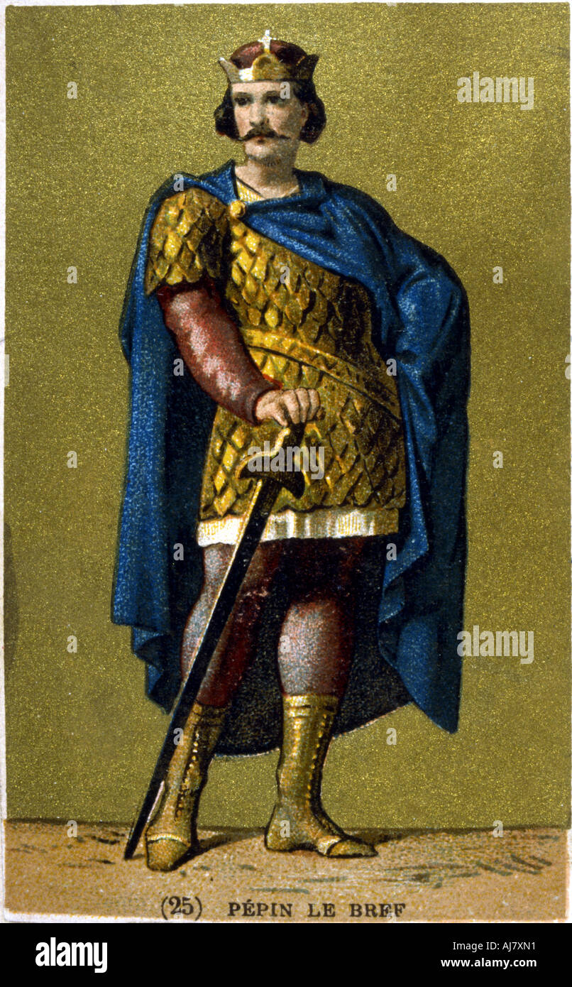 Pippin der Kurze, König der Franken von 751, 19. Artist: Anon Stockfoto