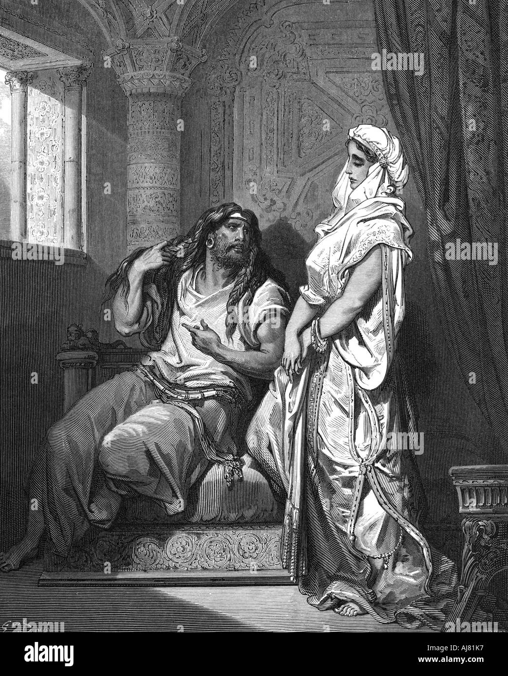 Samson und Delilah, 1866. Artist: Gustave Doré Stockfoto