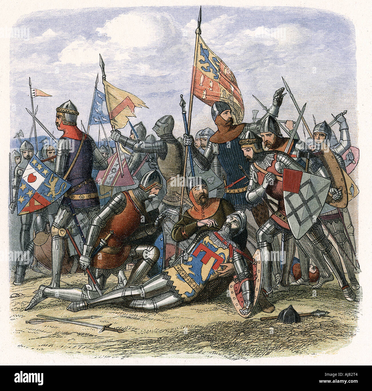 Tod von Henry Percy (Harry Hotspur) in der Schlacht von Shrewsbury, 21. Juli 1403, (c 1860). Artist: Unbekannt Stockfoto