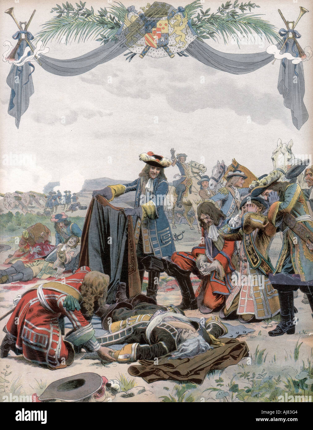 Tod von Henri, Vicomte de Turenne, französischer Soldat, 1675 (c) 1871-1940. Artist: Maurice Leloir Stockfoto