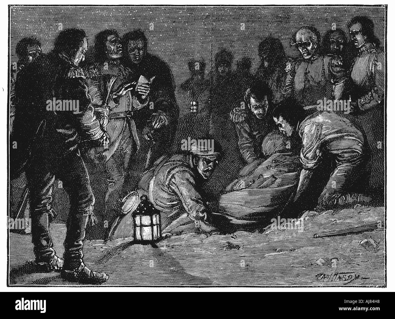 Beerdigung von Generalleutnant Sir John Moore, britischer Soldat, La Coruna, Spanien, 1809 (c 1885). Artist: Unbekannt Stockfoto