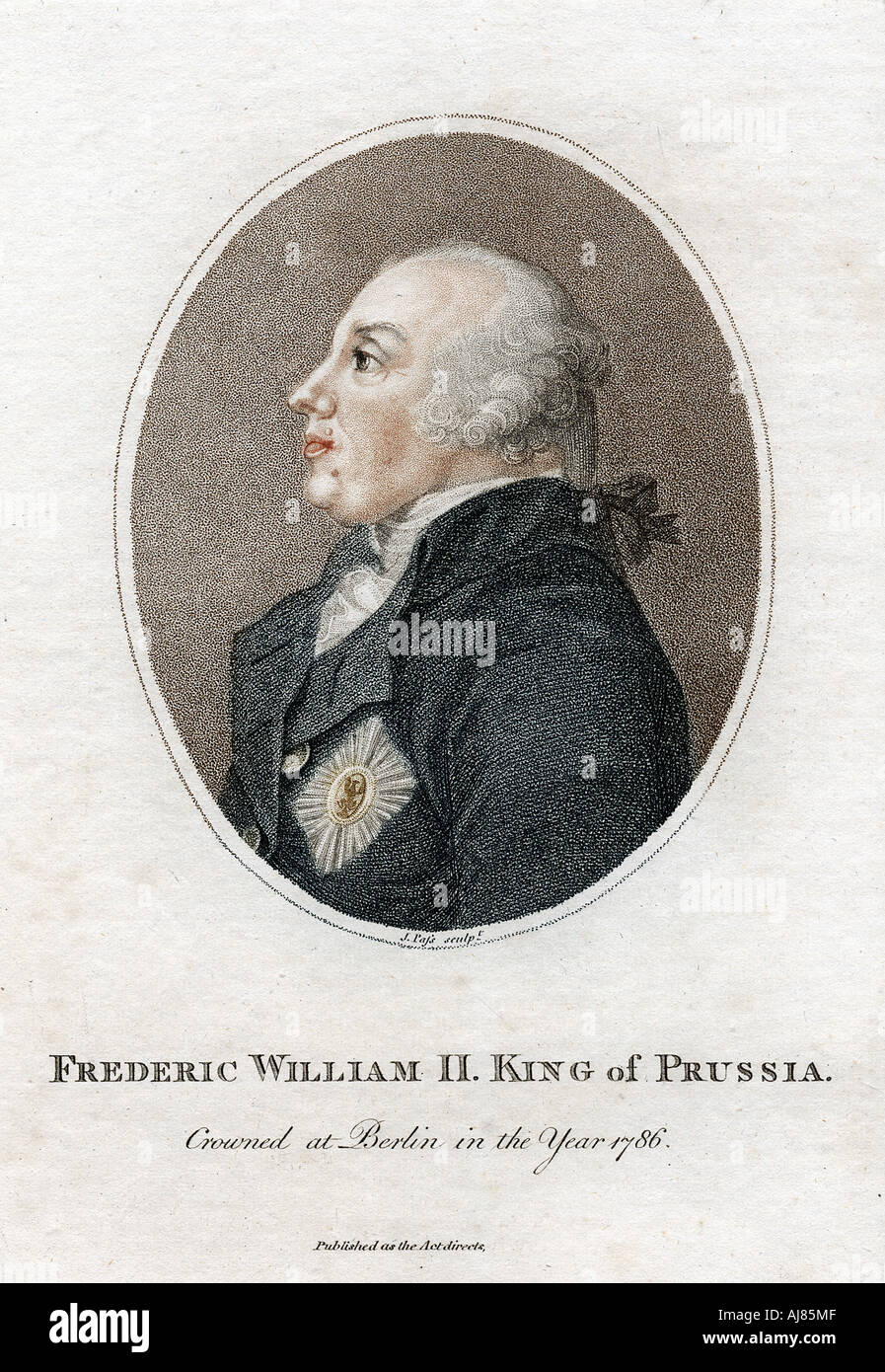 Friedrich Wilhelm II., König von Preußen, 1786-1797 (c 1810). Artist: Unbekannt Stockfoto