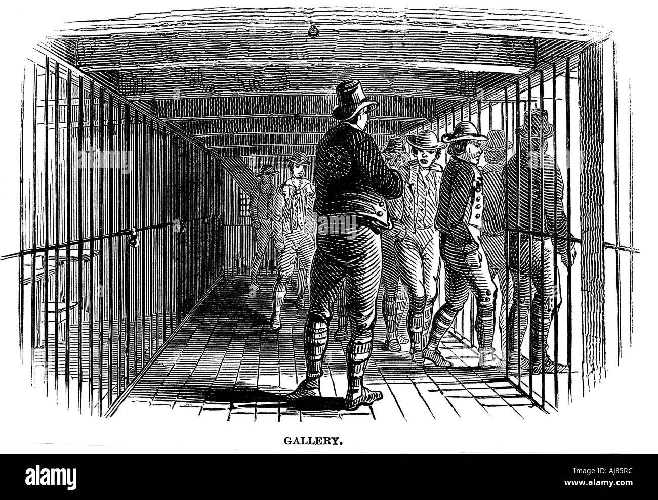 An Bord ein Gefängnis Hulk, 1848. Artist: Unbekannt Stockfoto