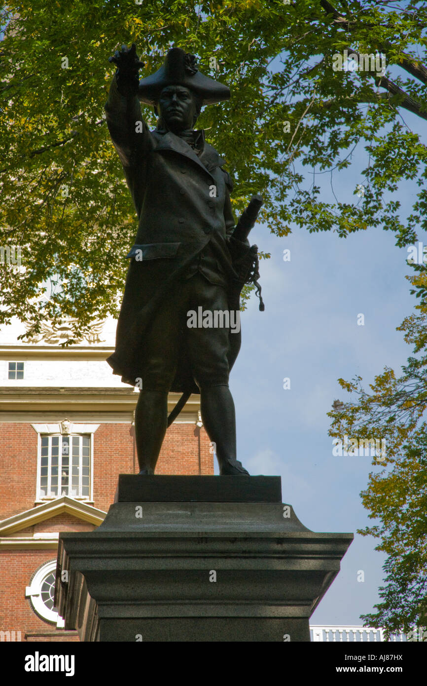 Statue von Commodore John Barry Vater von der United States Navy Stockfoto