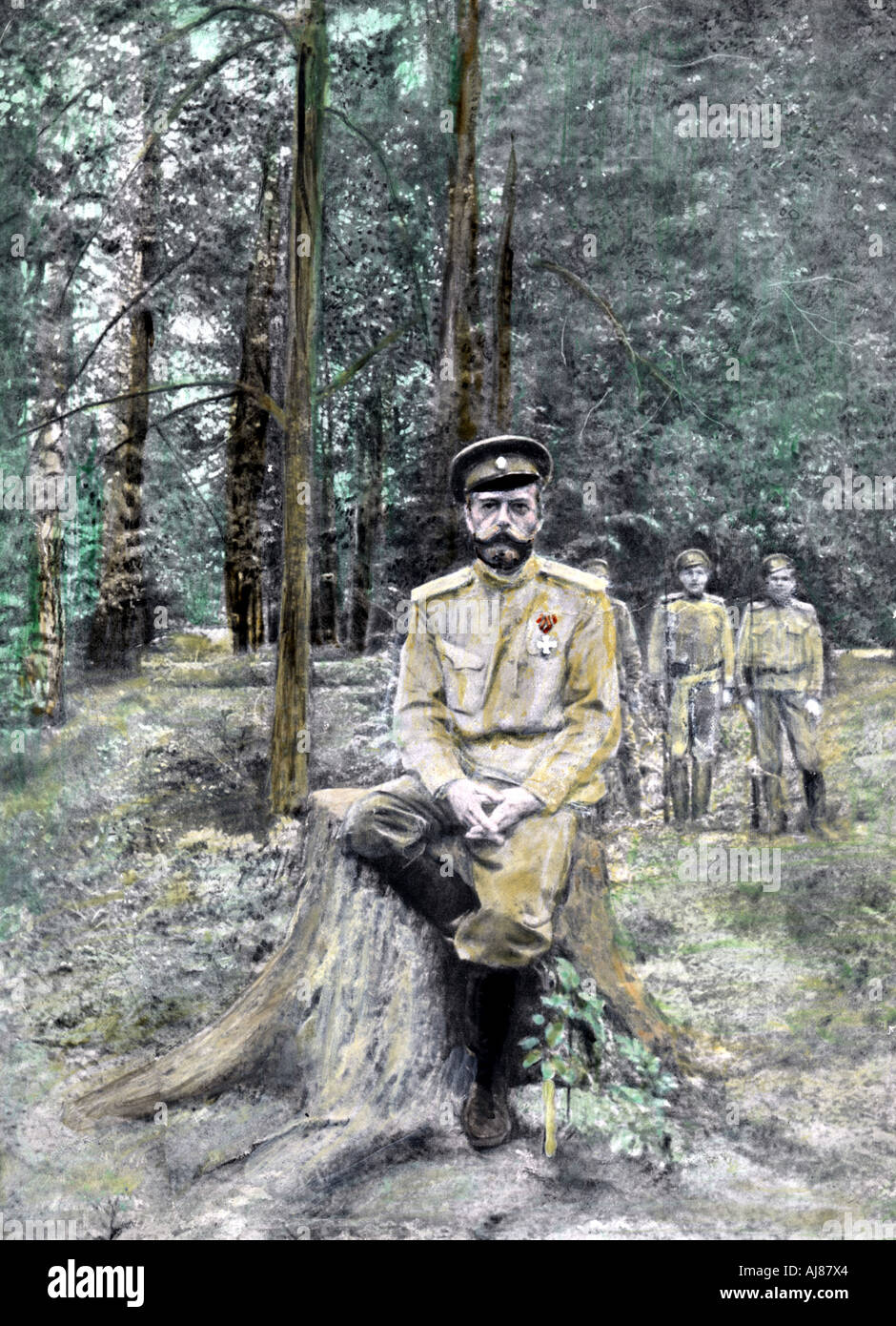 Zar Nikolaus II. von Russland im Exil in 1917. Artist: Unbekannt Stockfoto