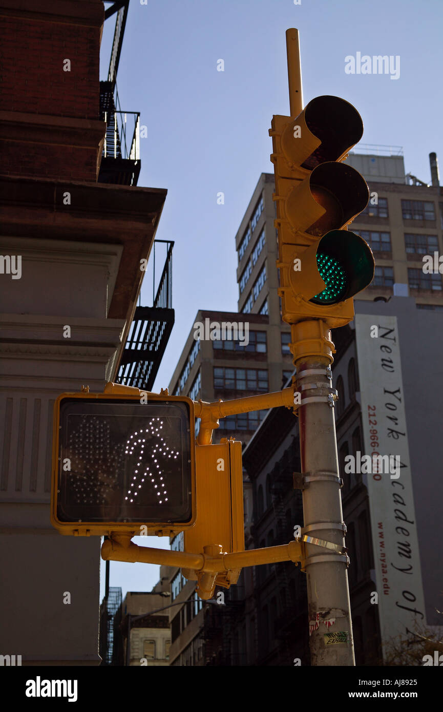 Fußgängerzone Zeichen New York NY Stockfoto