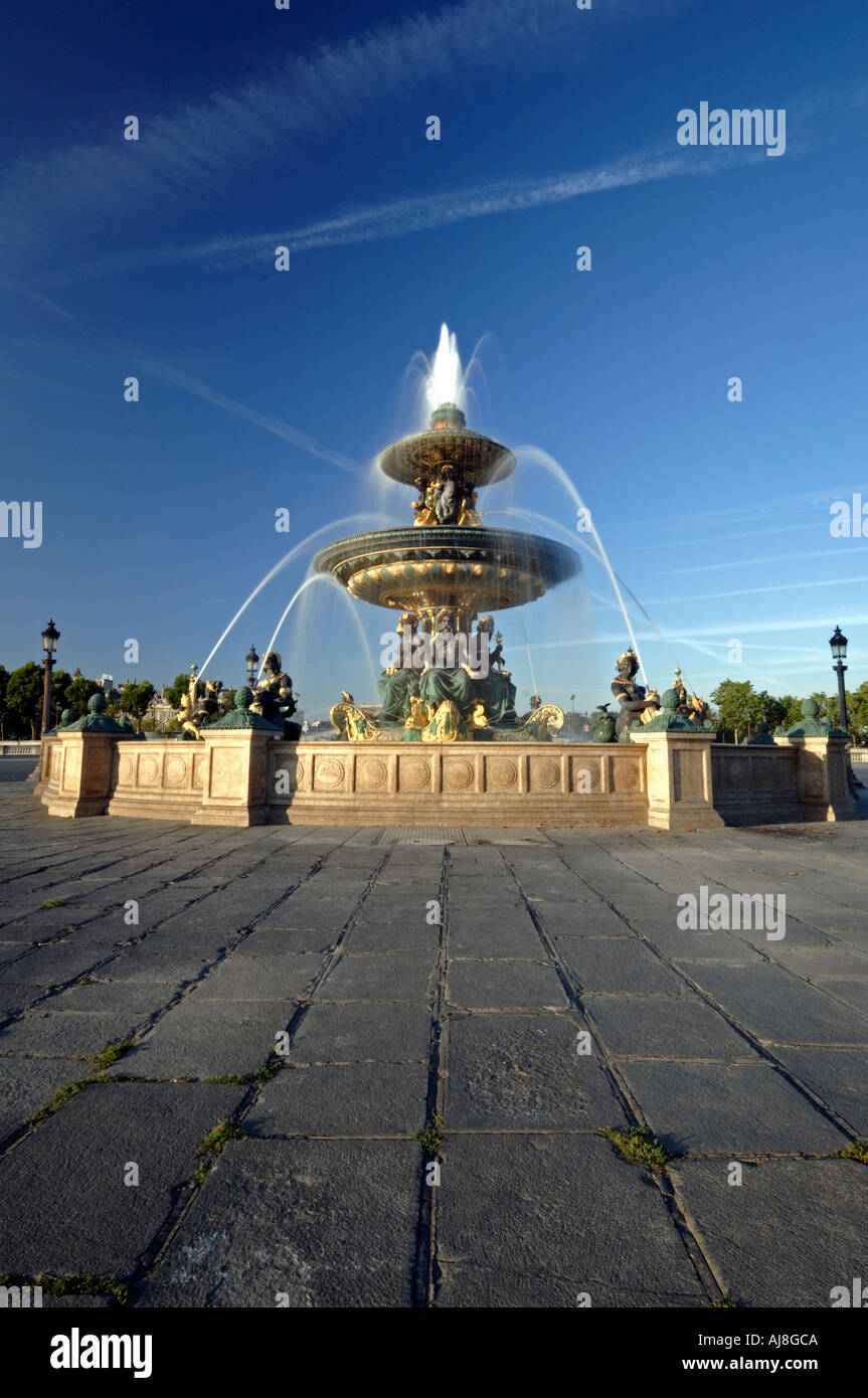 Place De La Concorde Brunnen, Paris, Frankreich, Europa Stockfoto