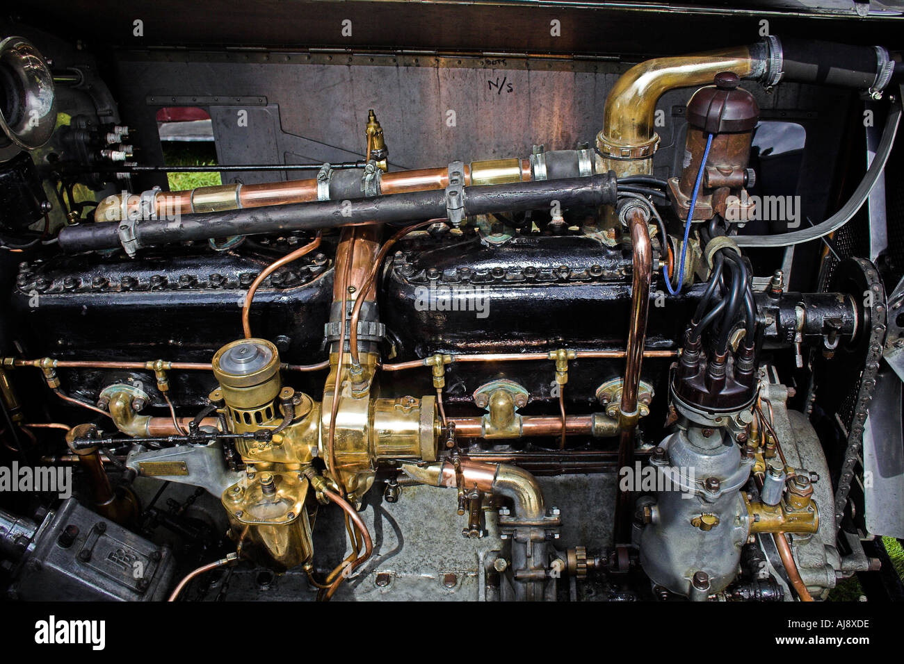 Oldtimer-Motor Display Stockfoto