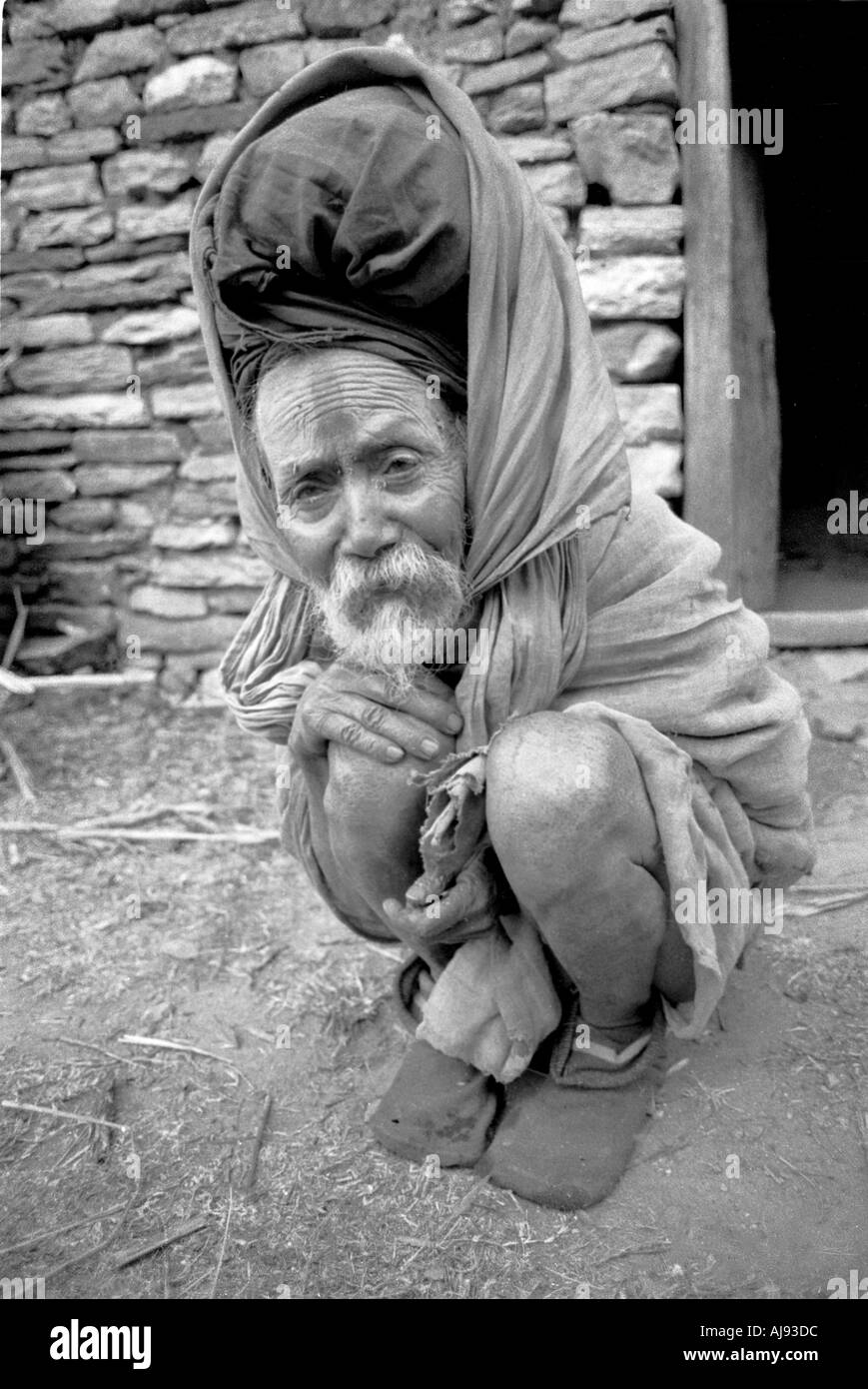 Heiliger Mann, Annapurnas Nepal Stockfoto